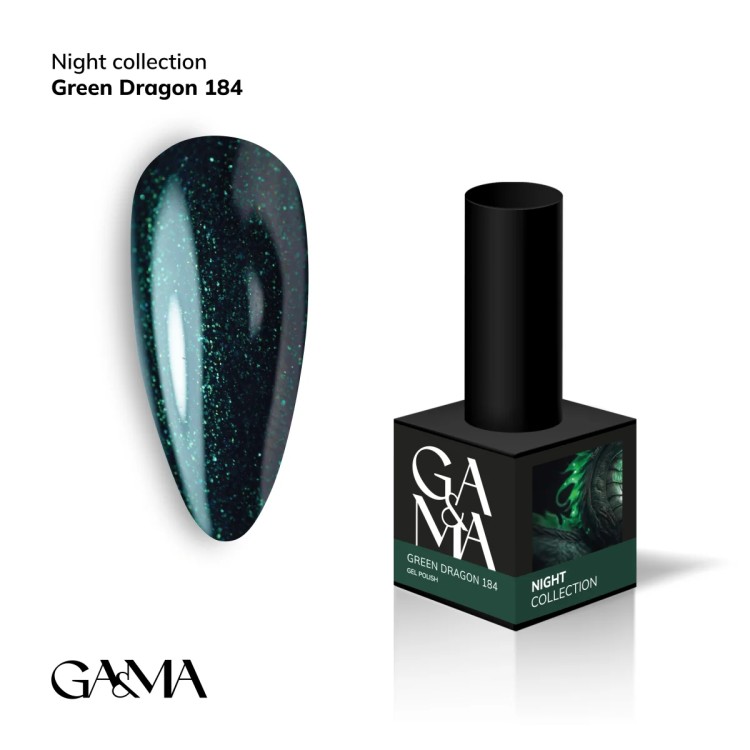 Гель лак Night collection 184 Green Dragon dragon 10 ml - nailyday.shop 01 